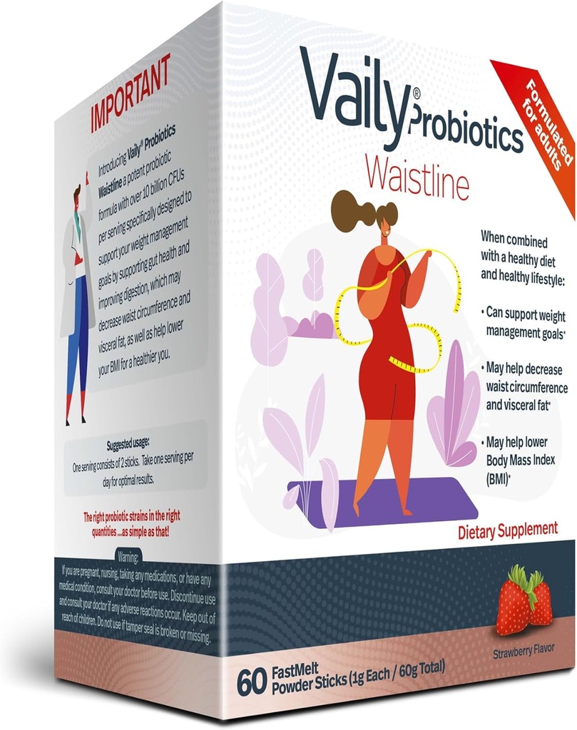 Διαχείριση βάρους Probiotic Powder Sticks - 60 Διαλυτά στολισμένα αδυσώπητα ραβδιά - Συμπληρώματα υγείας για τη διαχείριση των αναβολικών - Μεταβολισμός συμπλήρωμα για υγιεινή διατροφή & Lifestyle