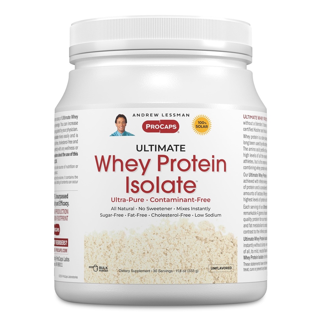 ANDREW LESSMAN Ultimate Whey Protein Isolate 30 Servings - Υποστηρίζει την αποκατάσταση προπόνησης και Lean μυών μη GMO, Όχι Προστιθέμενες Γεύσεις, Fat-Free, Ζάχαρη και Sweetener-Free, Certified Kosher. Χωρίς πρόσθετα