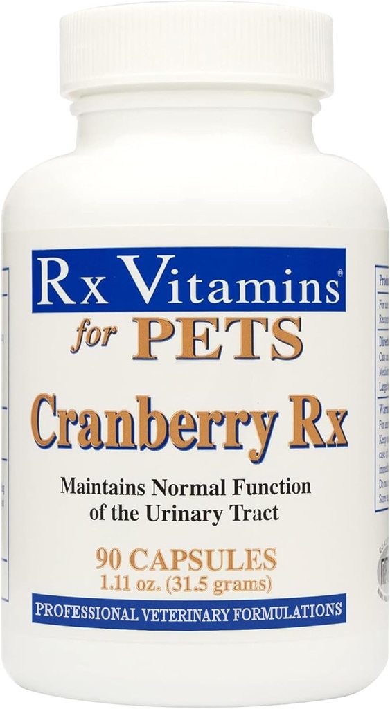 Rx Βιταμίνες χάπια βατόμουρο για σκύλους - Cat urinary Tract Medicine Υποστήριξη - UTI Θεραπεία για κατοικίδια ζώα - Dog & Cat Urinary Relief Aid - 90 Cap.