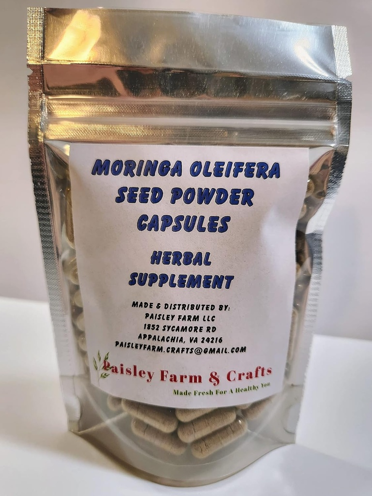 Moringa Oleifera Malunggay Κάψουλες σκόνης σπόρων - Μη ΓΤΟ - Όλα τα φυσικά συμπλήρωμα βοτάνων (100)