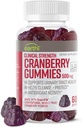 Κλινική δύναμη Cranberry Gummies 500mg - Ουρολοίμωξη για την υποστήριξη των γυναικών & ανδρών - Αντιοξειδωτικό Superfood για να καθαρίσει & να προστατεύσει - Cran d'Or Cranberry συμπλήρωμα σκόνης (60 Gummies)