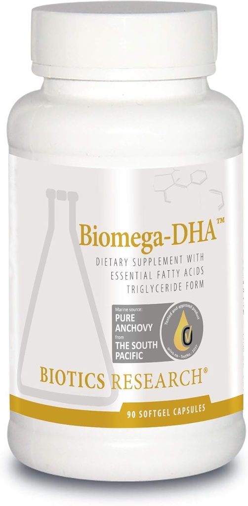 Biotics Research Biomega DHA Fish Oil, 600 mg DHA, υποστηρίζει την εκμάθηση και τη μνήμη, εμβρυϊκές βιταμίνες εγκεφάλου, 90 κάψουλες Softgel