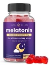 NutraChamps Μελατονίνη Gummies για ενήλικες, επιπλέον ενίσχυση Βοηθητικά ύπνου Βιταμίνες, 5mg ή 10mg Δόση, Vegan Φυσικό άρωμα φράουλας συμπλήρωμα για καλύτερο ύπνο, υγιείς κύκλους ύπνου, 60 Gummies