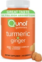Qunol Turmeric και Ginger Gummies - Κοινό συμπλήρωμα υποστήριξης με Ultra Υψηλή Απορρόφηση, 90 Count Vegan και Gluten Free Gummies
