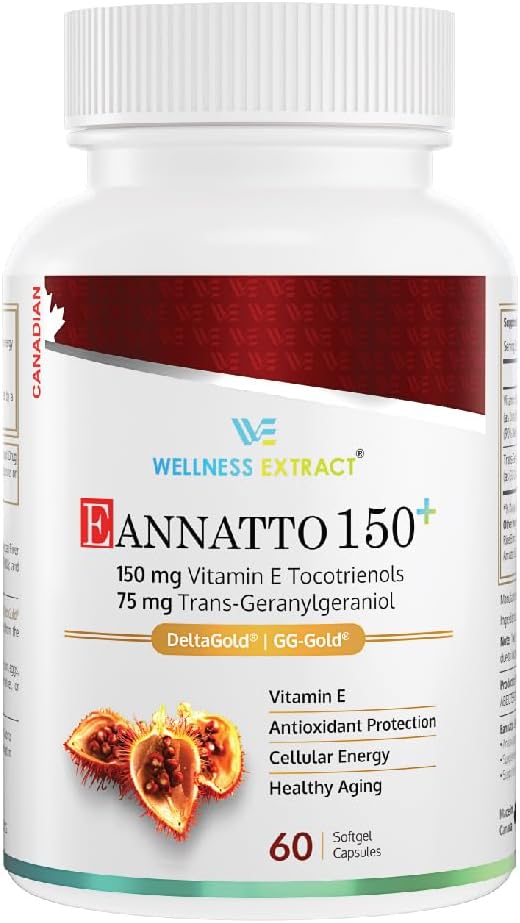 Wellness Extract Eannatto 150mg συμπλήρωμα τοκοτριενόλες βιταμίνης Ε με GG - Υγιεινή γήρανση 60 softgels.