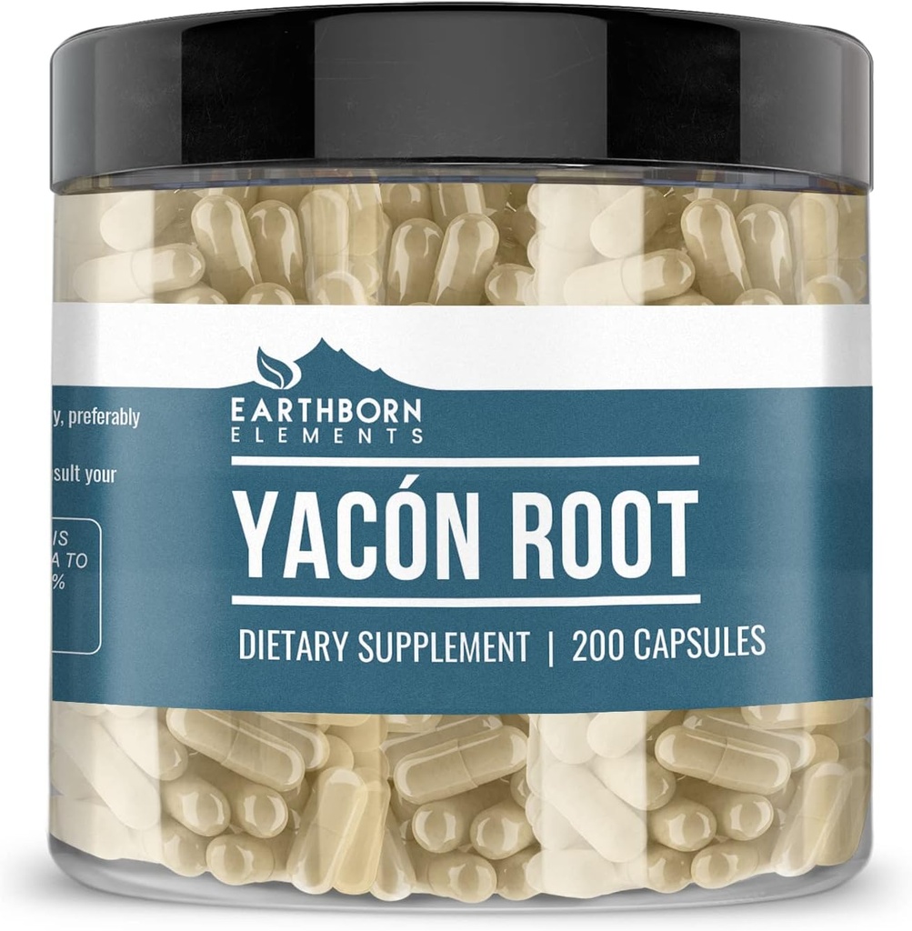 Earthborn Elements Yacon Root (200 κάψουλες), καθαρό & μη αραιωμένο, χωρίς πρόσθετα