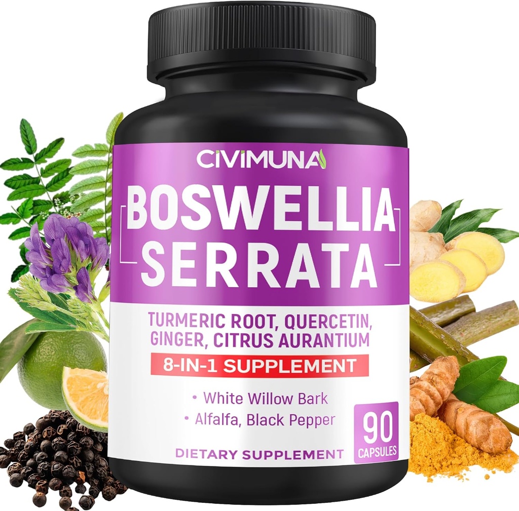Boswellia Κάψουλες με Boswellia, Turmeric, Quercetin και Περισσότερα - 90 Κάψουλες για 3 μήνες Προμήθεια