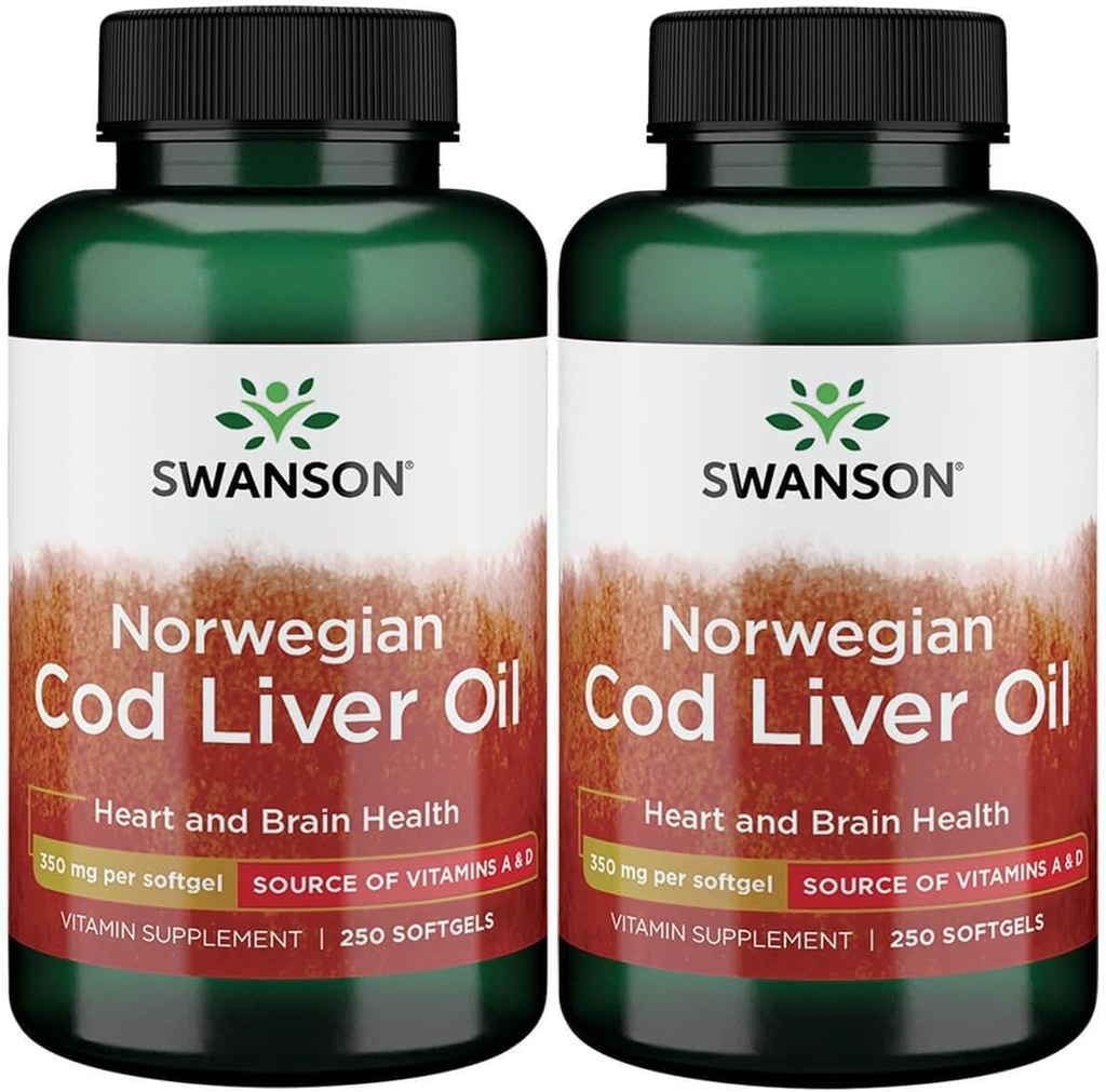 Swanson Cod Liver Oil 1250 Iu A/135 Iu D 250 Sgels (2 Συσκευασία)