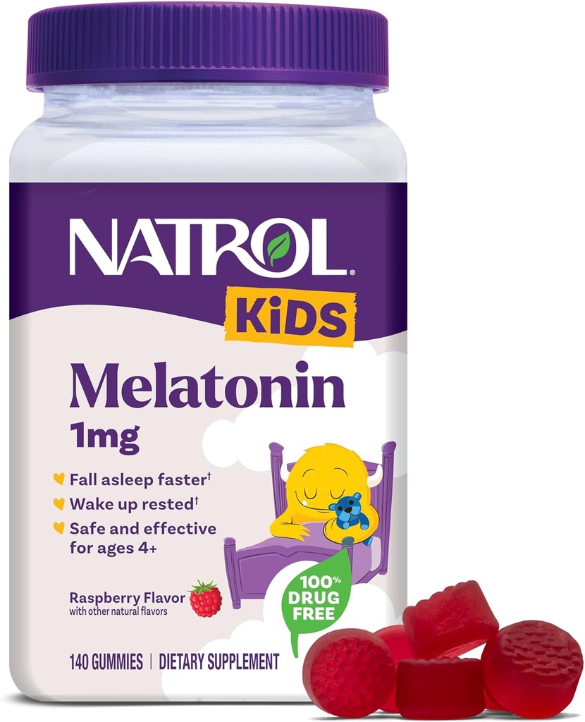 Natrol παιδιά 1mg μελατονίνη Gummies σμέουρο άρωμα