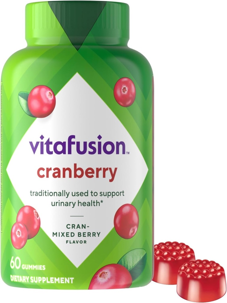 Vitafusion Cranberry Gummies για γυναίκες, 500mg χυμός Cranberry συμπυκνωμένο ανά σερβίρισμα, 60ct