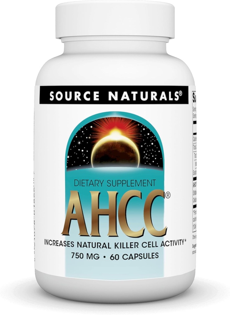 Source Naturals AHCC 750 mg Αυξάνει τη δραστηριότητα φυσικών κυττάρων δολοφόνος * - 60 κάψουλες