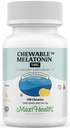 Maxi Health Chewable Melatonin, Kosher Lemon Flavor, Μελατονίνη για Ενήλικες & Παιδιά, Φυσική Βοήθεια για Ενήλικες & Παιδιά, Μελατονίνη Chewables Εναλλακτική της Μελατονίνης Gummies Παιδική Δόση, (100 Count)