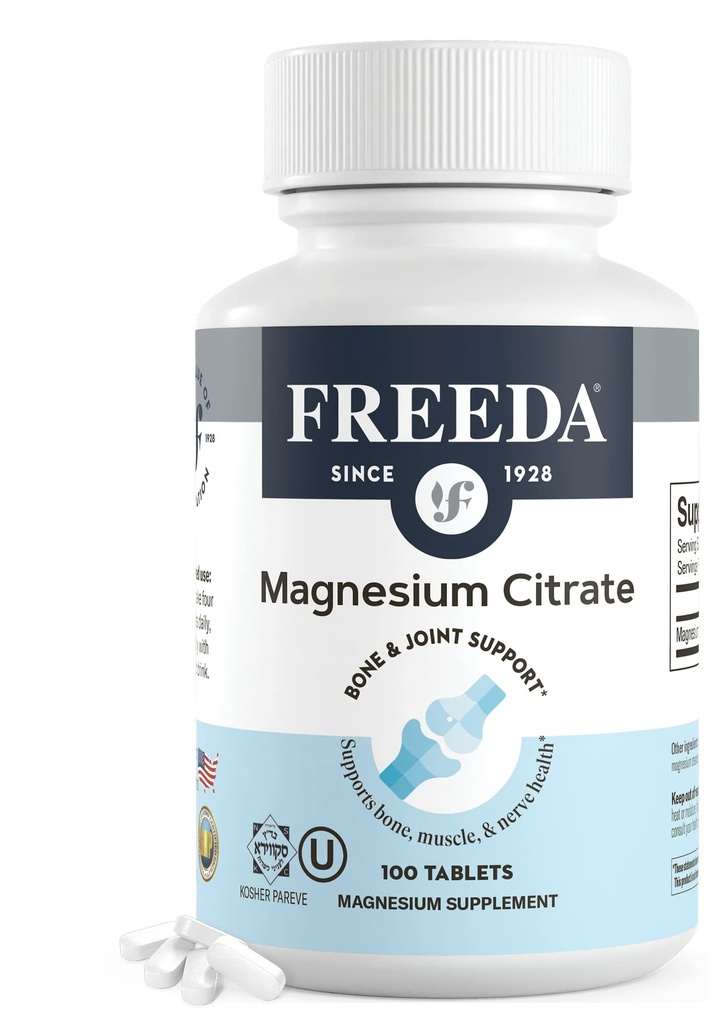 Creda Magnesium Citrate 400 mg Επικαλυμμένα δισκία – Συμπλήρωμα Υψηλής Απορρόφησης για την υποστήριξη μυών, νεύρων και χαλάρωσης – Vegan, Gluten-free, Kosher – 100 Count