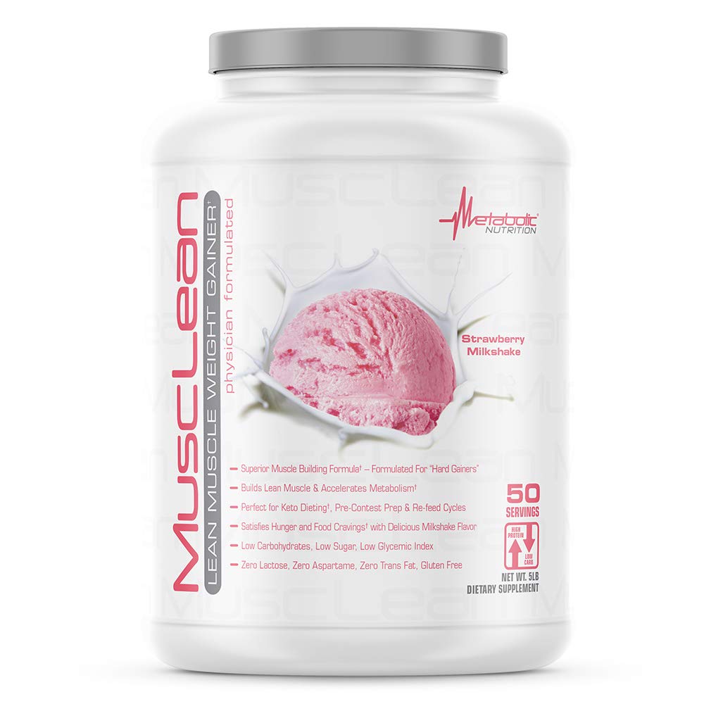 Μεταβολική Διατροφή - Mussan - Milkshake, Whey High Protein Meal Replacement, Συντήρηση Διατροφή, Χαμηλό Καρβίδιο, Keto Diet, Digestive Enzymes, Φράουλα, 5 Λίρες (50 σερ)