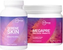 Microbiome Labs Skin Support Bundle - SereneSkin Clear Skin Probiotic Supplement Shown to Help Reduce Fine Lines (30 κάψουλες) - MegaPre Pre Prebiotic Powder for Gut Health (2.1oz)