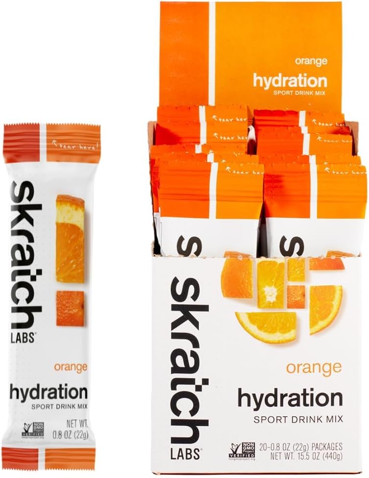 Skratch Labs Hydration Packets - Ενυδάτωση Drink Mix, Orange (20ct) - Ηλεκτρολύτες Powder Packets Αναπτύχθηκαν για Αθλητές και Αθλητικές Επιδόσεις - Χωρίς γλουτένη, Vegan, Kosher