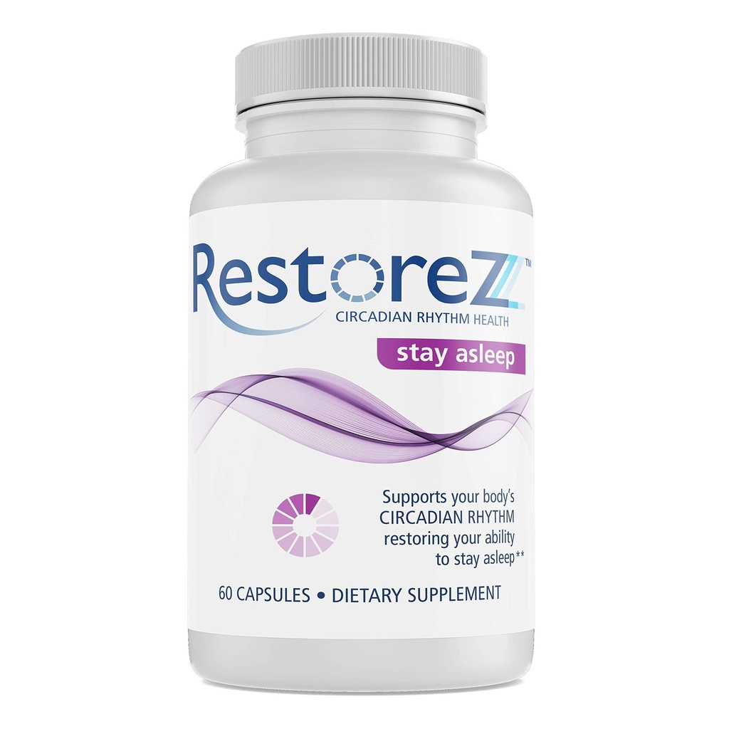 RestoreZ Μείνετε κοιμισμένοι (60 κάψουλες) Φυσικό συμπλήρωμα ύπνου - Διατηρήστε μακρά ανάπαυση ύπνου καθ 'όλη τη διάρκεια της νύχτας - Μη-Habbit που αποτελούν βοήθεια ύπνου