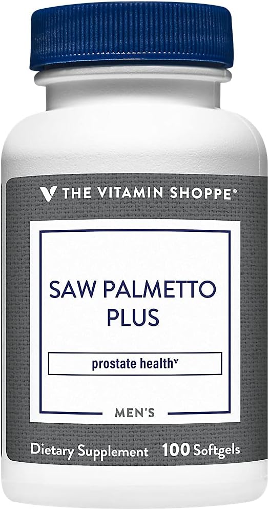 The Vitamin Shoppe Saw Palmetto Plus - Συμπλήρωμα για Prostate Health - 160mg Saw Palmetto Extract με εξαιρετική πηγή ψευδαργύρου, βιταμίνης Ε και B6 (100 Softgels)