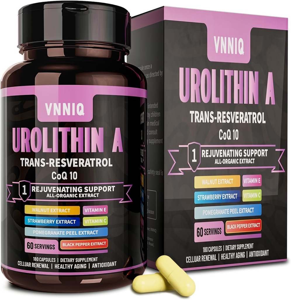 9-σε-1 Συμπλήρωμα κατά της γήρανσης με Urolithin A (1200mg) Trans-ρεσβερατρόλη και CoQ10: Age-Defying Complex