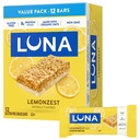 LUNA Bar - LemonZest Flavor - Gluten Free Snack Bars - Non-GMO - Protein Bars - Made with Organic Oats - Value Pack (12 Pack)