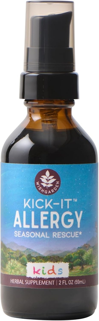 WishGarden Βότανα Kick-It Αλλεργία για τα παιδιά - Plant-based Μη-Νυχθηρή Αλληλουργία συμπλήρωμα με Nettle Leaf, Echinacea & Yerba Santa, Υποστηρίζει Υγιεινή Histamine Ανταπόκριση σε εποχιακά ερεθιστικά, 2oz