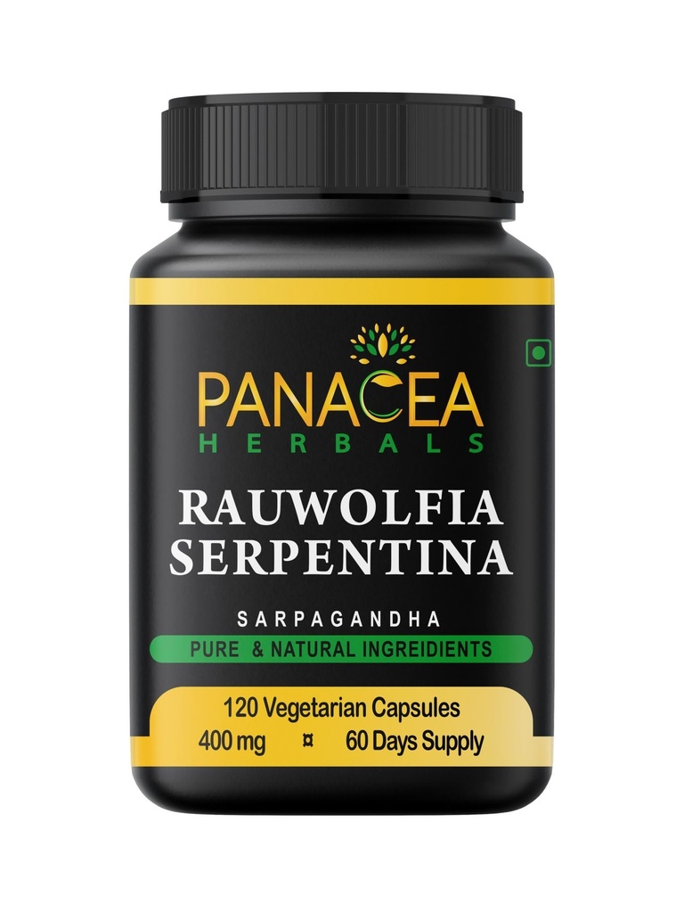 Panacea Herbals Rauwolfia Serpentina Κάψουλες (120 Count 400mg Veg Caps) Sarpagandha Vati, συμπλήρωμα ινδικής σνέφιας