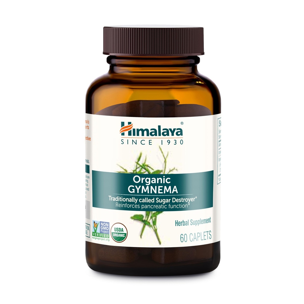 Himalaya Organic Gymnema Sylvestre – Υποστήριξη μεταβολισμού βοτάνων - USDA Organic, Non-GMO, Vegan, Gluten Free, Πρόσθετα Χωρίς, 700 mg, 60 Caplets