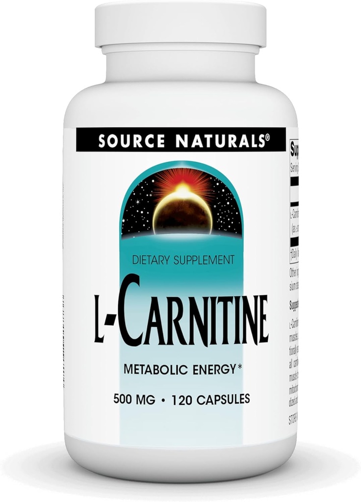 Source Naturals L- Carnitine 500 mg για τη Μεταβολική Ενέργεια - 120 Κάψουλες