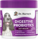 Digestive Probiotic μαλακά μάσημα του Δρ. Harvey για σκύλους, 9 προβιοτικά για την υγεία των κόκκων, τη διάρροια και την υποστήριξη του εντέρου, φυστικοβούτυρο άρωμα (90 μάσημα)