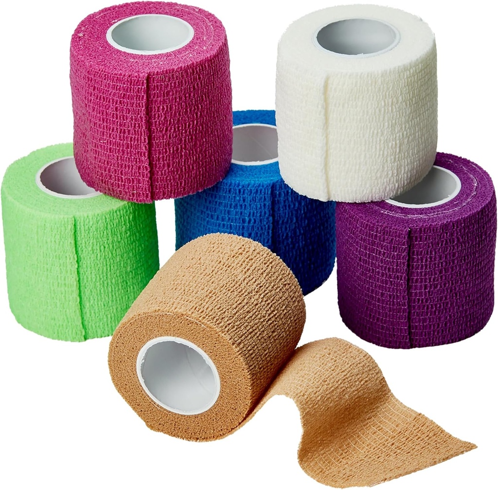 MEDca αυτοσυντηρούμενη Cohesive Wrap Banges 2 Inches X 5 Yards 6 Count, (Ουράνιο τόξο χρώμα)