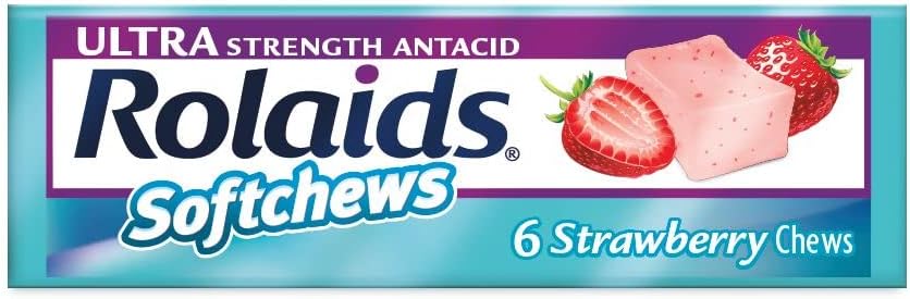 Rolaids Softchews Stick, Φράουλα, 6 Count (Pack of 12)