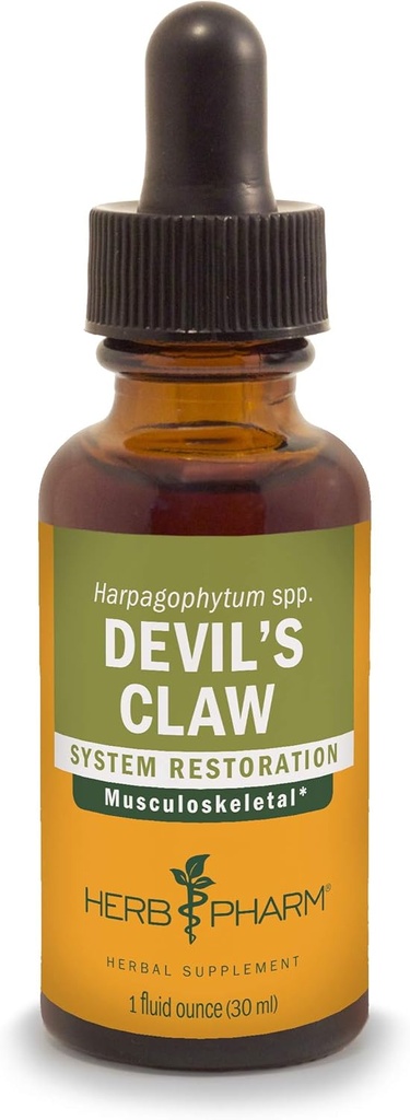 Herb Pharm Devil's Claw Liquid Extract για υποστήριξη μυοσκελετικού συστήματος - 1 ουγγιά (DDCLAW01)