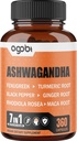 7 σε 1 Ashwagandha 8050mg - Συνδυάζεται με Fenugreek, Maca, Turmeric, Rhodiola, Ginger, Και Μαύρο Πιπέρι - Mood, Δύναμη, Πνεύμα και Ενεργειακή Υποστήριξη Συμπλήρωμα - 360 Κάψουλες - 12 Μήνες Προμήθεια