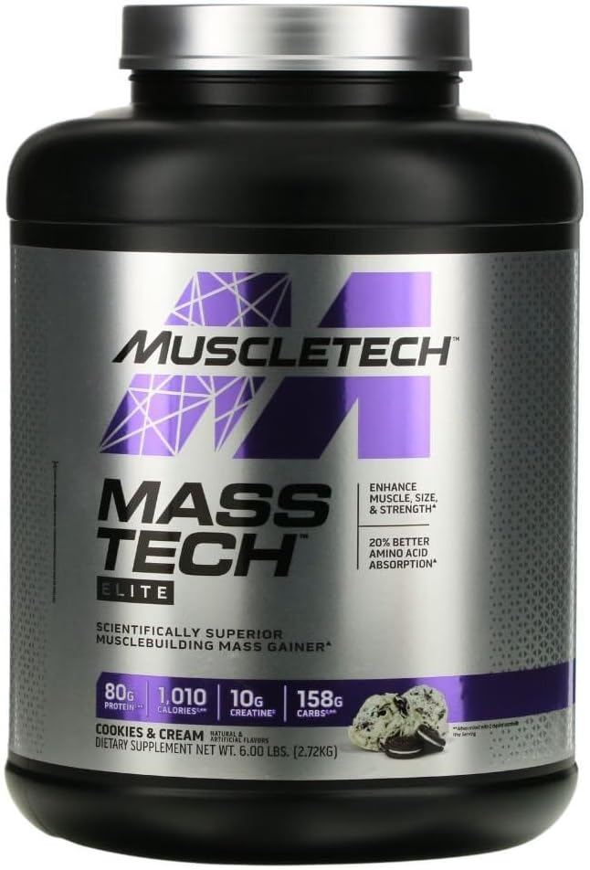 MuscleTech Mass-TechTM Elite, Φράουλα, 6 λίβρες (2,72 κιλά)