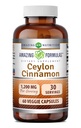 Amazing Formulas Ceylon Cinnamon 1200 Mg Per Serving | 60 Veggie Capsules Supplement | Non-GMO | Gluten Free | Made in USA