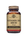 Solgar Vitamin D3 (Cholecalciferol) 10 MCG (400 IU), 100 Softgels - Βοηθά στη διατήρηση οστών & δοντιών - Υποστήριξη ανοσοποιητικού συστήματος - Μη-GMO, Χωρίς γλουτένη, Χωρίς γαλακτοκομικά - 100 Σερβιέτες