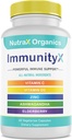 All-in-One Organic Immune Support Supplement 60 Vegan Κάψουλες - Elderberry 500mg, Ashwagandha 500mg, 400mg Βιταμίνη C και ψευδάργυρος - Βιταμίνη D3 - Immune Boosters για Ενήλικες