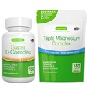 Super B- Complex 180 Δισκία + Τρίκλινο σύμπλεγμα μαγνησίου 180 Δισκία Vegan Bundle, Methylated Content Release B Complex + Υψηλή Απορρόφηση Χηματοποιημένο Γλυκινικό μαγνήσιο, Taurate & Citrate, από την Igenus