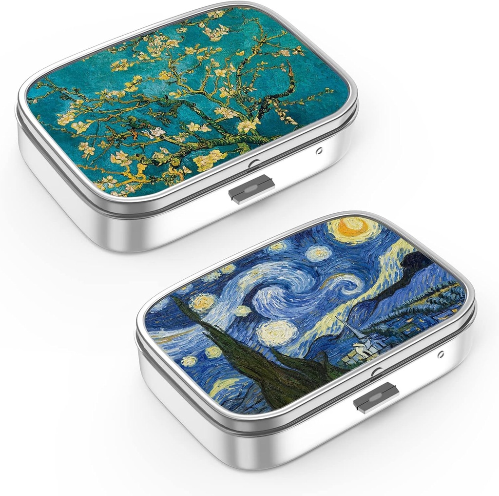 Κιβώτιο χαπιών 2 Διαμέρισμα μικρή θήκη χαπιών, Πόρτο για Pocket ή Purse Pill διοργανώτρια θήκη χαπιών για να κρατήσει βιταμίνες, φαρμακευτική αγωγή, ιχθυέλαιο και συμπληρώματα(2PCS)