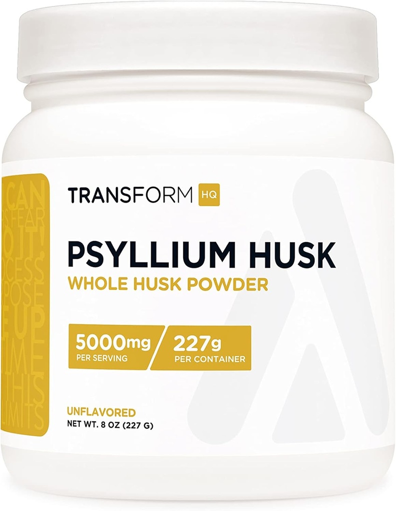 ΜετασχηματισμόςHQ Ολόκληρο Psyllium Husk 8 OZ σκόνη - 5000mg ανά υπηρεσία - Χωρίς γλουτένη, μη ΓΤΟ