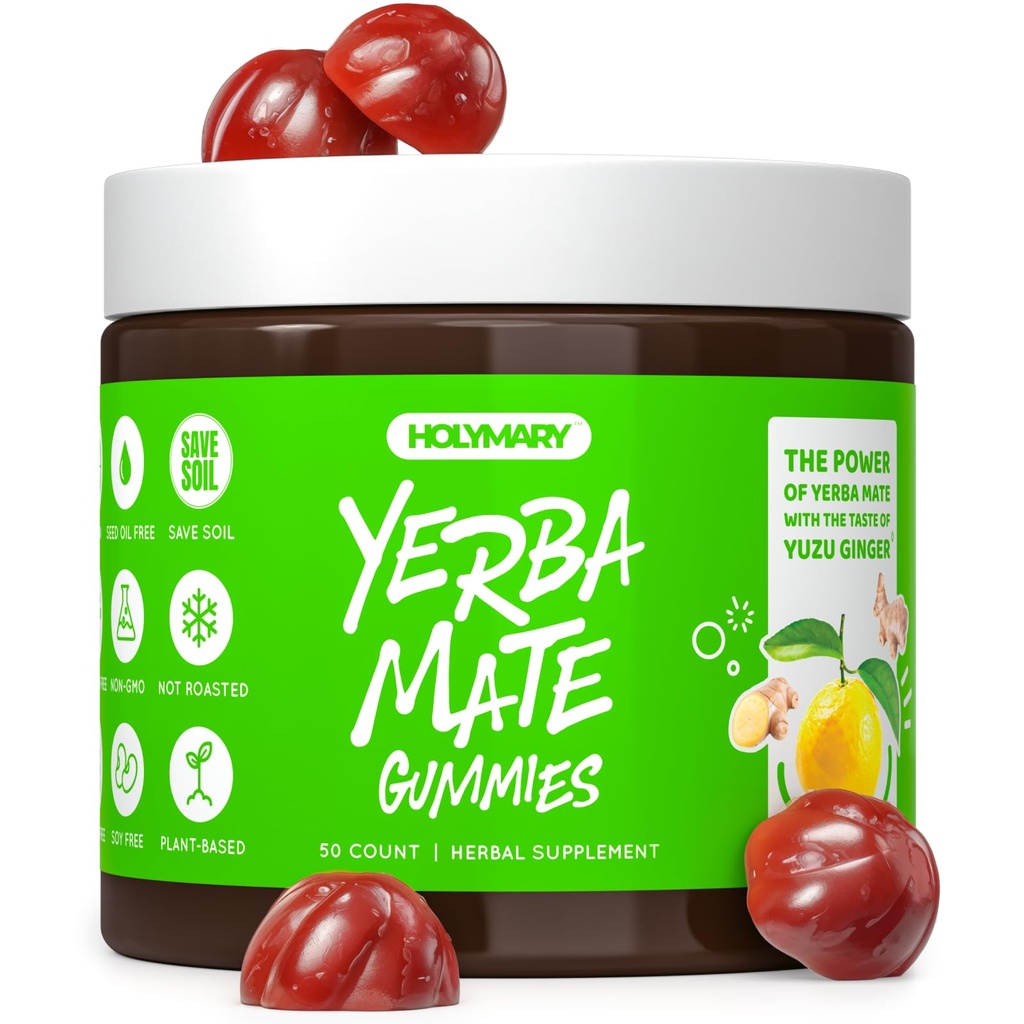 Yerba Mate Gummies - Yuzu & Ginger Γεύση για την ενέργεια, Εστίαση, Ανοσία & Cardio Υγεία 