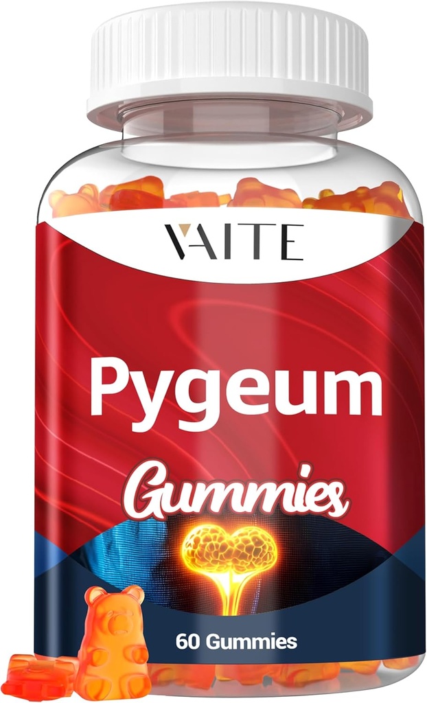 Συμπλήρωμα Pygeum Gummies 500mg - Vegan Chewables with Africanum Bark Extract, Plant-based Συμπληρώματα για αρσενικό, μη-GMO Gluten-Free, Sugar-Free, Gelatin-Free, 60 Chews Gummy