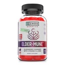 Zhou Elder-Mune Elderberry Gummies - Elderberry Βιταμίνη C και ψευδάργυρος, καθημερινή ανοσοποιητική υποστήριξη Supplemenet για γυναίκες και άνδρες, Μασώμενο φυσικό μαύρο Elderberry για ενήλικες & παιδιά 4 & Up - 60 Gummies