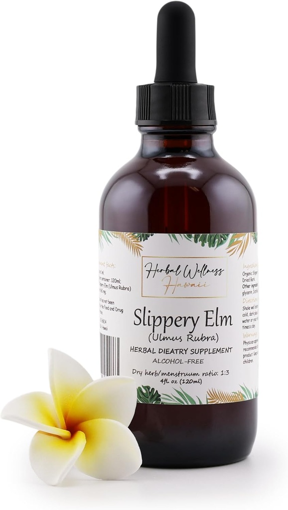 Slippery Elm (Ulmus Rubra) Αποξηραμένο εκχύλισμα υγρού χωρίς αλκοόλη (4 oz)