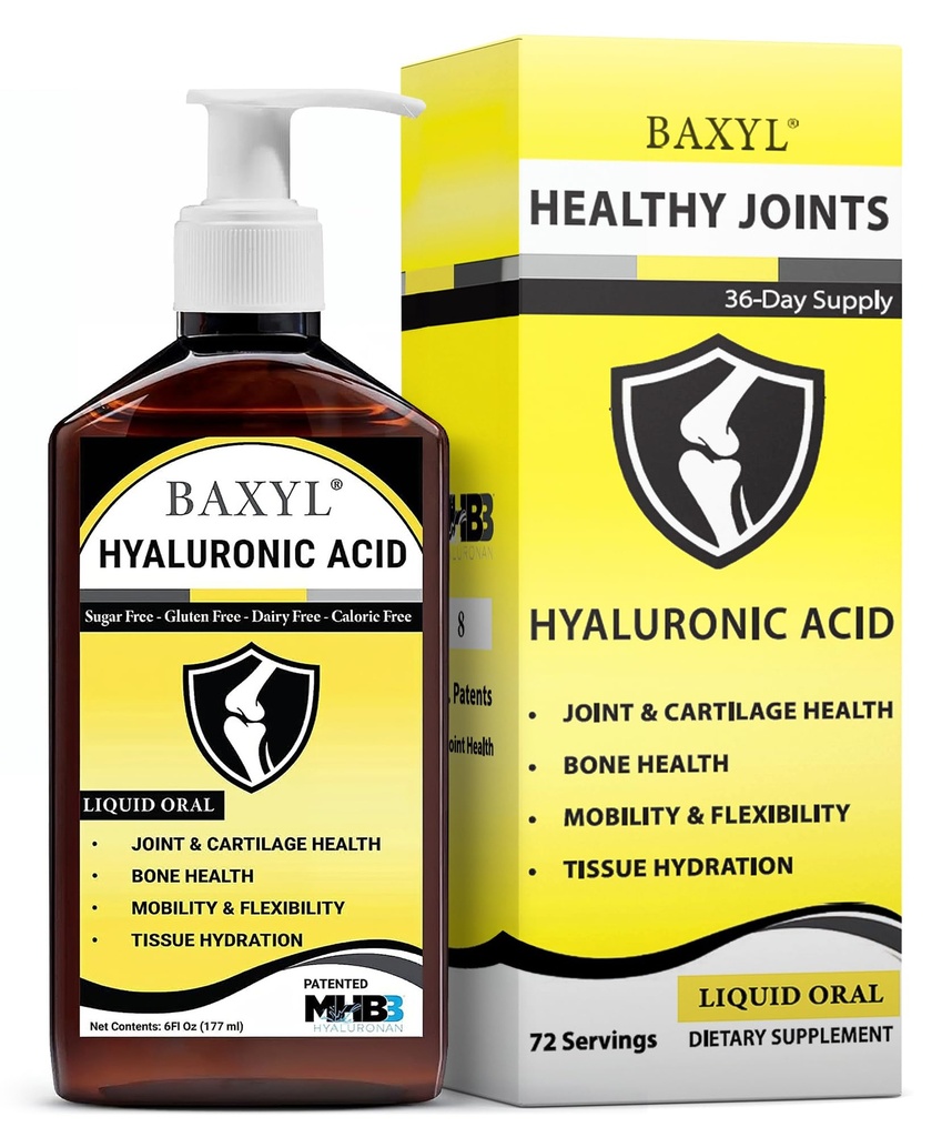 BAXYL® - Υγρό Υαλουρονικό οξύ για το κοινό συμπλήρωμα ανακούφισης (Vegan, χωρίς γλουτένη, μη ΓΤΟ, πατενταρισμένο MHB3) 
