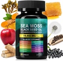 Sea Moss 3000mg Black Seed Oil Capsules 2000mg Ashwagandha Supplements 1000mg Bladderwrack Turmeric Burdock & Vitamin C & D3 Manuk Honey Dandelion Yellow Dock Chlorophyll ACV