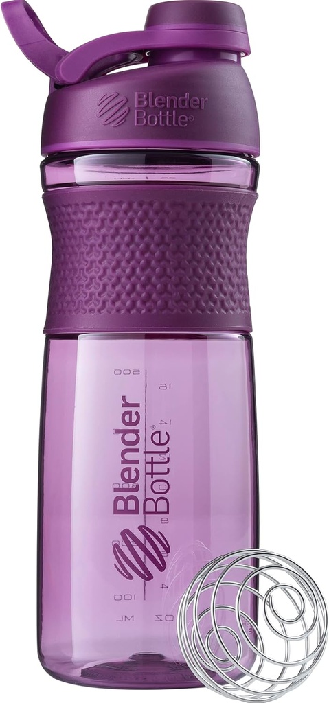 BlenderBottle SportMixer Shaker μπουκάλι Ιδανικό για πρωτεϊνικές ανακινήσεις και προ προπόνηση, 28-Ounce, Δαμάσκηνο