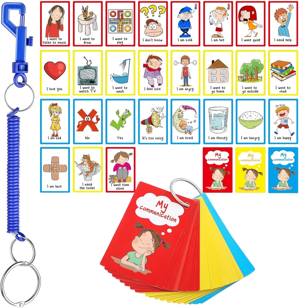 27 Autism Communication Cards Visual Aid Nonverbal Communication Board Ομιλία Καθυστέρηση Αισθήματα Συναισθήματα Flash Cards Αυτισμός Ειδικές Ανάγκες Cue Cards Γλωσσικά Παιχνίδια για Παιδιά Ενήλικες