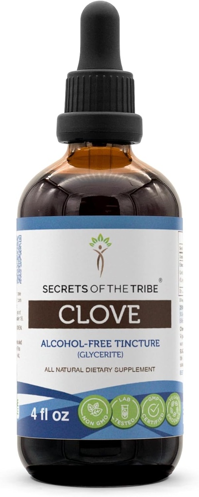 Μυστικά του φυτού Clove Tigture Liquid Extract, Clove (Syzygium Aromaticum) Αποξηραμένα άνθη (4 FL OZ)