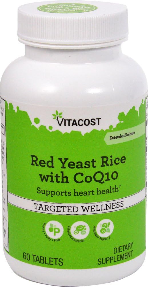Vitacost Red Yeast Rice 1200 mg με CoQ10 - Εκτεταμένη απελευθέρωση - 60 δισκία